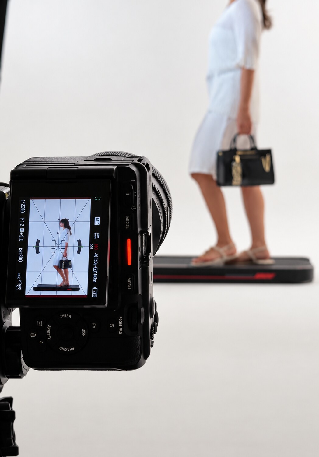 Camera view during filming